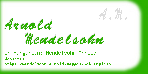 arnold mendelsohn business card